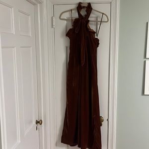 Velour halter jumpsuit-the perfect holiday wardrobe piece!